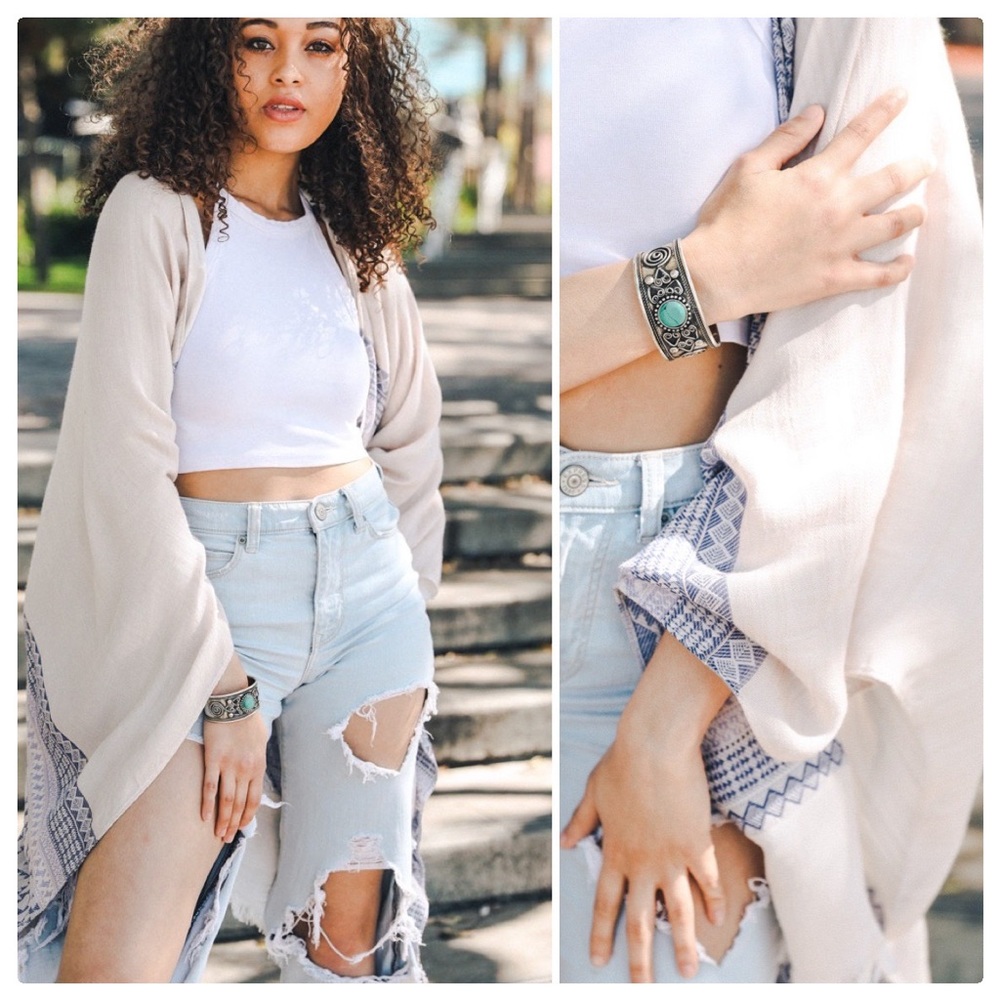 Bohemia Turquoise Stone Bangle Bracelet - Picture 7 of 8